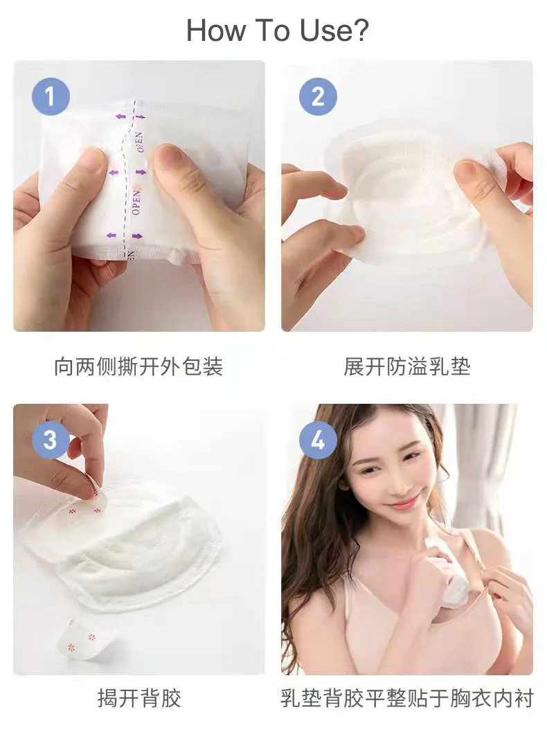A5 2024 Hot Sale Leakproof Breast Pad Absorbent High Absorbing Blue Core Maternity Disposable Nursing Bra for Feeding Big Milk