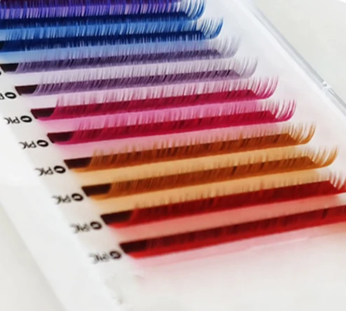 wholesale supplies neon vu colorful individual eyelash extensions easy to make fan private label colored eyelash extension