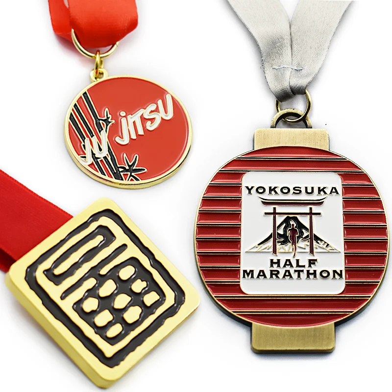 10K Marathon Medal Wholesale Custom 3D Metal Running Champions League Cross Country Judo Sports Medals