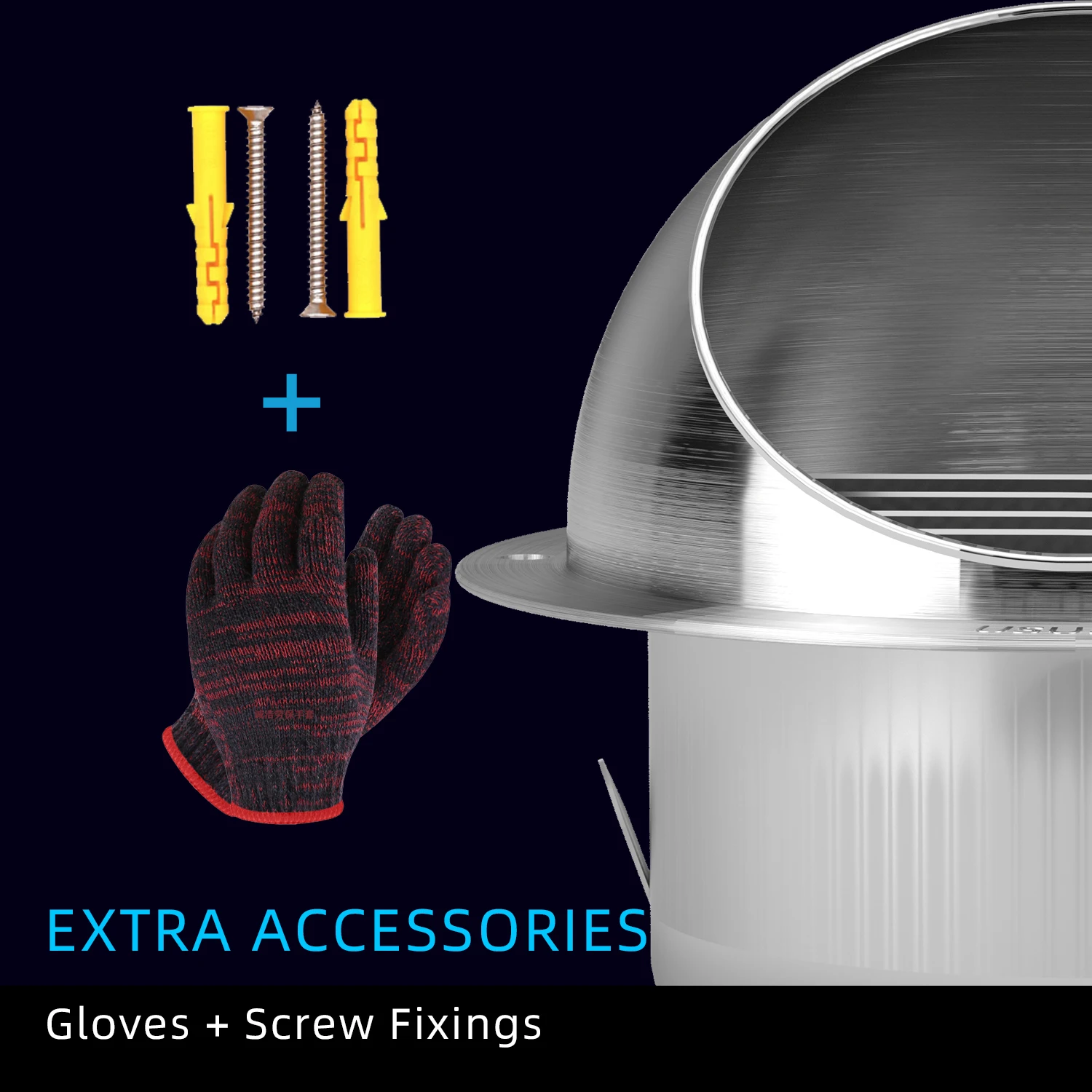 304 Stainless Steel Wall Vent Outlet with Built-in a Fly Screen Mesh for HVAC Ventilation