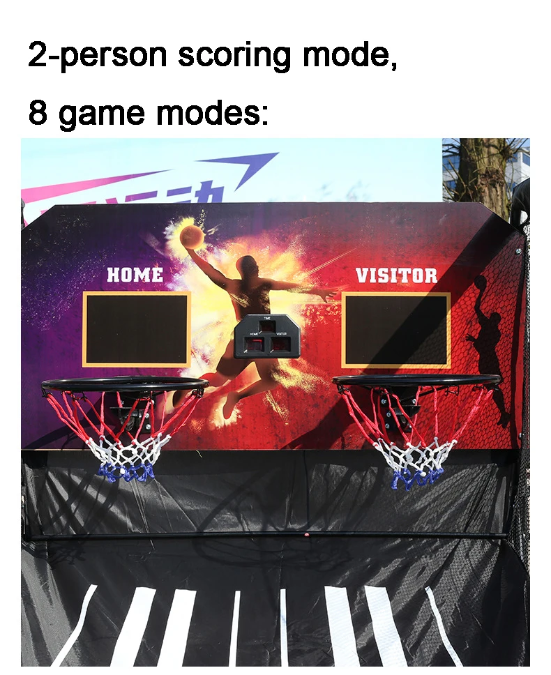 2 person folding adult children shootout basketball game stand