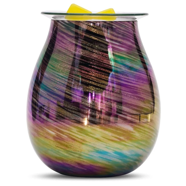 Glass Electric Essential Oil Warmer Electric Incense Wax Tart Burner Wax Melt Warmer Fragrance Night Light Aroma Decorative