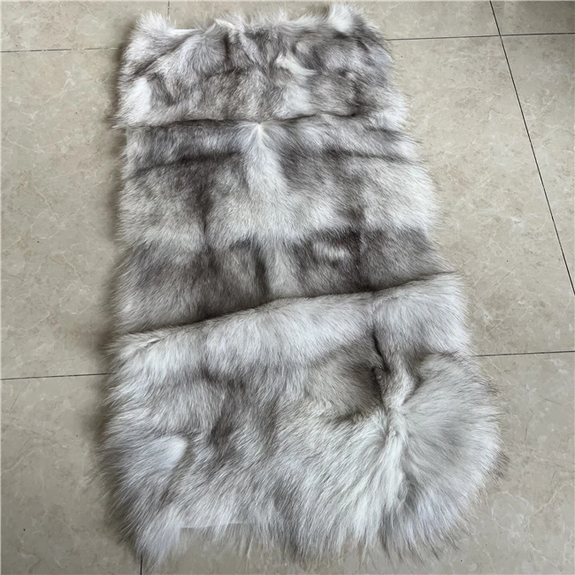 pearl fox fur skin red and black sliver fox fur