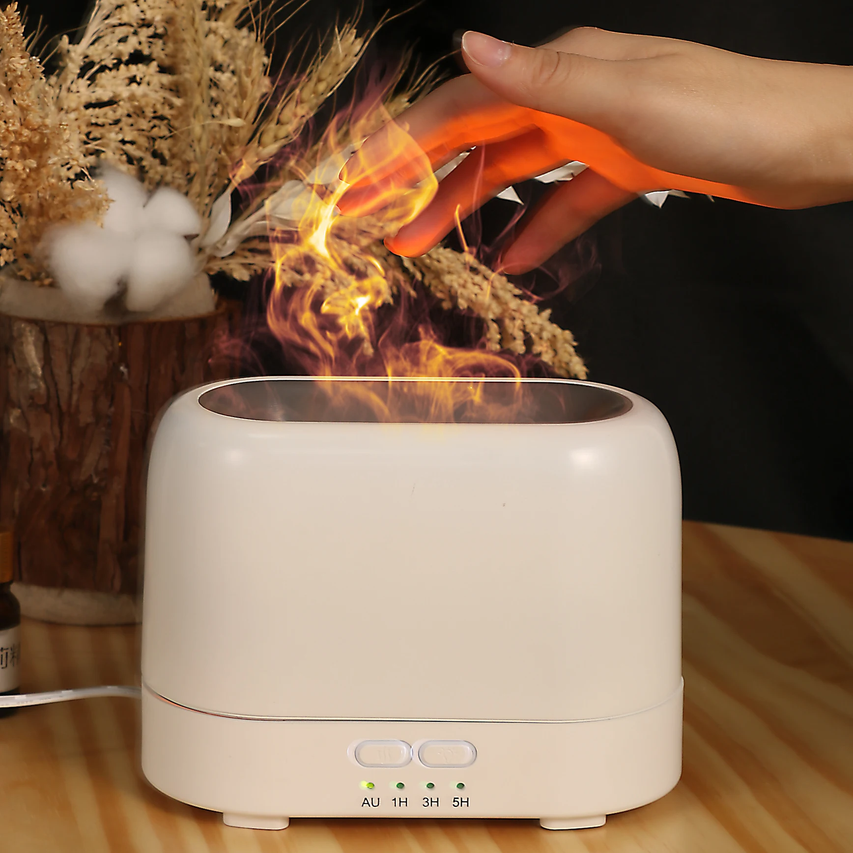 2022 New Style Desktop Essential Oil Diffuser Imitate Blue Flame Aroma Diffuser Ultrasonic Air Humidifier