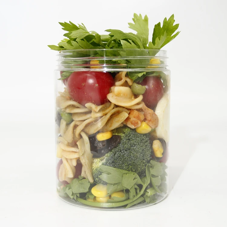 Food Grade PET Container Plastic Jars for Peanut Butter Honey Jams With Screw Top Lid 600ml 350ml