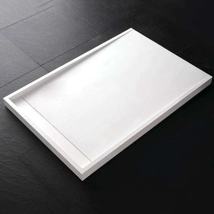 Wholesale Price Custom Made White Color Shower Tray Base Soild Surface Bathroom Shower Tray