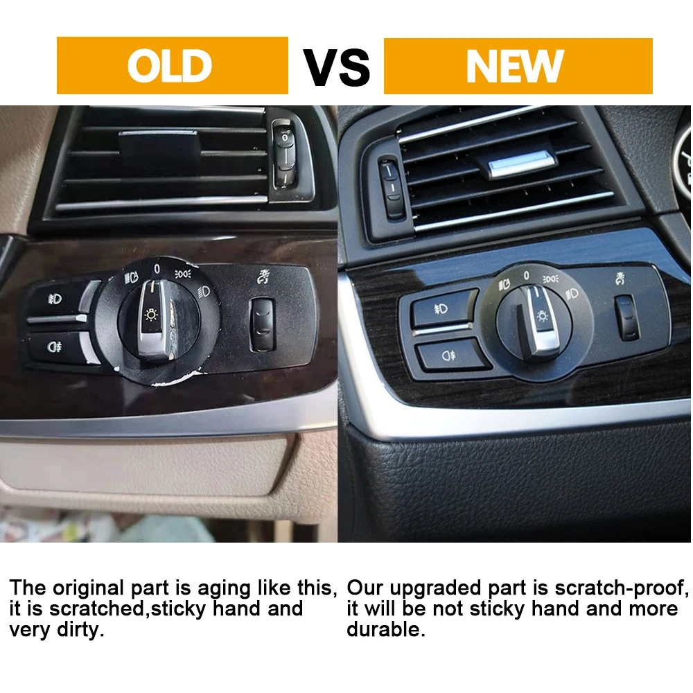 Head Lamp Rotary Button Headlight Switch Cover Panel For BMW 5 Series 5GT 6S 7S X3 X4 F02 F10 F11 F07 F06 F25 F26 61316803965