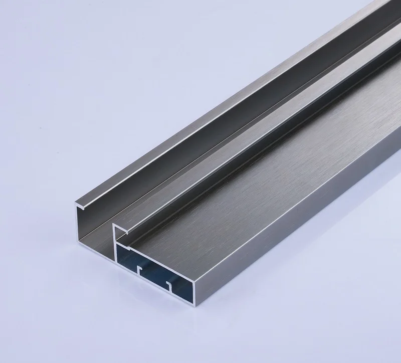 Brushed Aluminum Extrusion Profile For Kitchen Cabinet Drawer Pull Edge