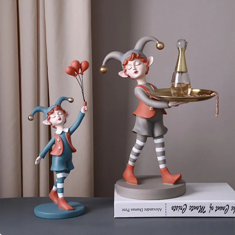 Home Decor Resin Crafts Nordic Style Simple Art Circus Acrobatic Clown Shape Office Home Accessories Gift Set Decoration supplie