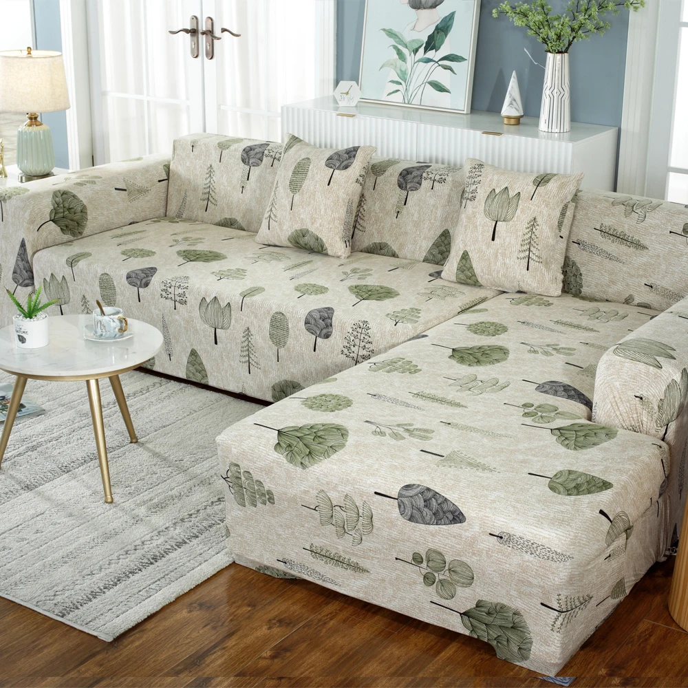 Stretch Sofa Slip Protector Cover 3 Seater Elastic Print  Fitted Furniture Protector Sofa Cover Stylish Fabric Couch Cover