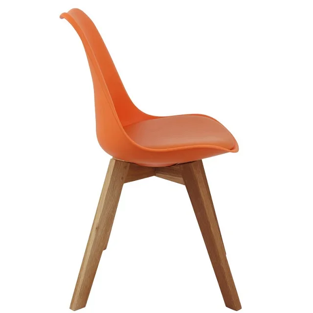 Modern PP plastic dining chair wooden industrial dining chairs restaurant