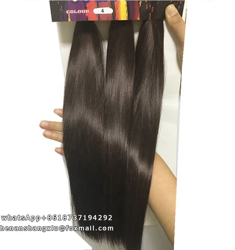 
Ombre Black To Brown 3Bundles Pack 16inch Hair Weaving High Temperature Hair Weft Synthetic Hair Weave Straight Bundles 