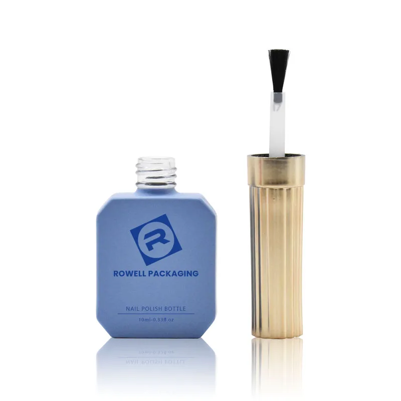 OEM luxury white empty nail bottle nail polish cap with lid and brush custom color glass packaging with personalized logo