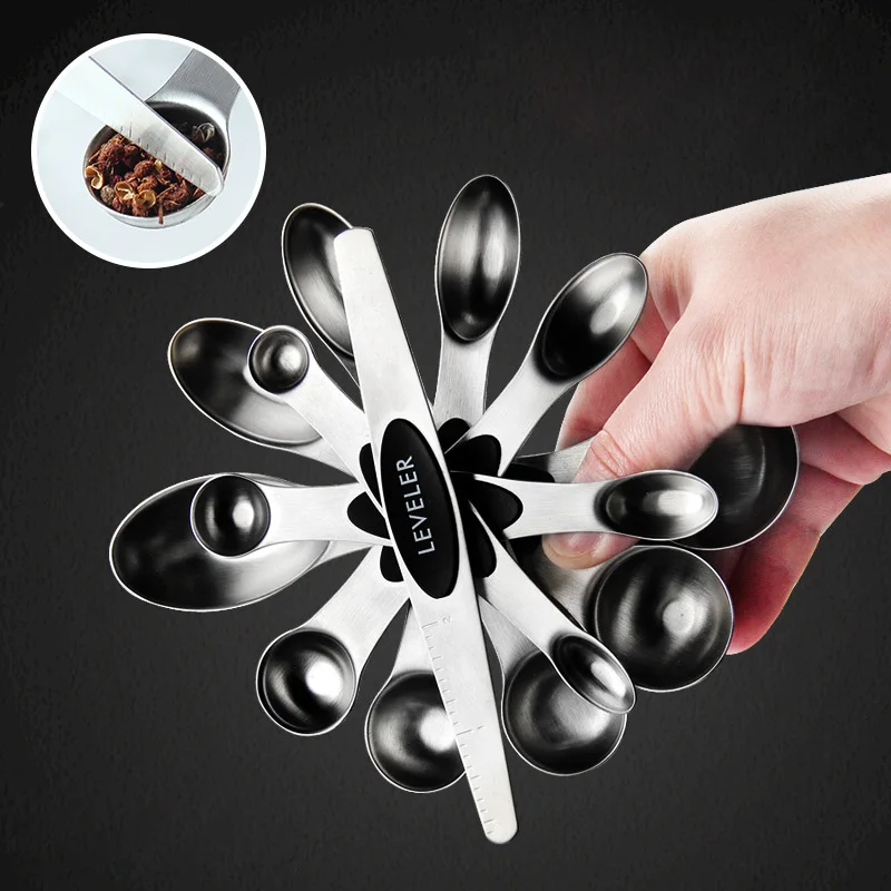 new products 2022 8PCS Magnetic Measurement Tablespoon for Dry and Ingredients Flatware Double Head Measuring Spoon