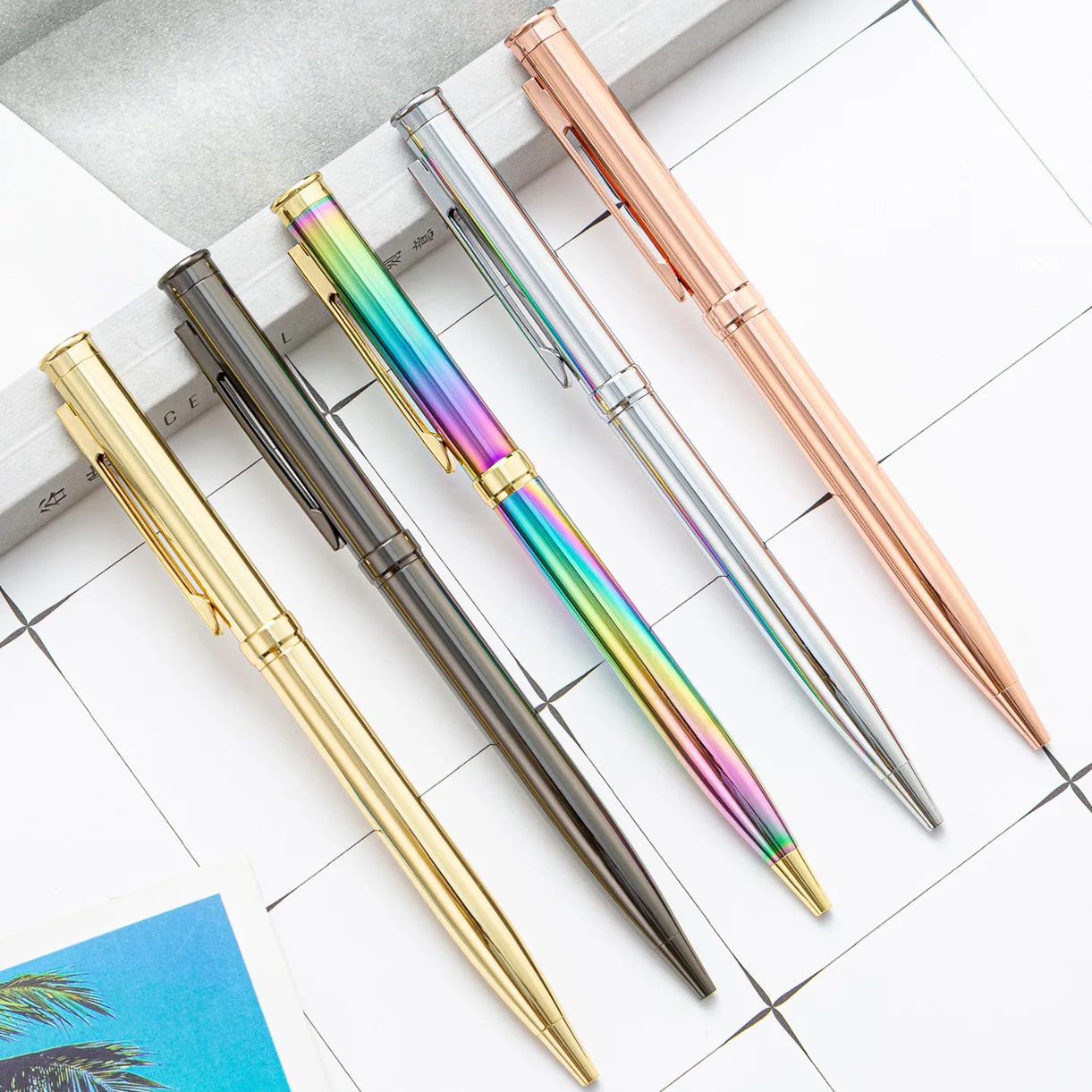 Factory Directly Sale Black Metal Color New Promotional Cheap ball Point Pens Custom Brand Logo For Office School Students