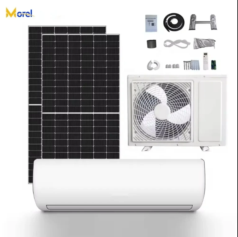 220 v 50 HZ 60 HZ On Grid AcDc Solar Hybrid Air Conditioning System 12000BTU 18000BTU 24000BTU Mini Split Balcony Roof Mounted