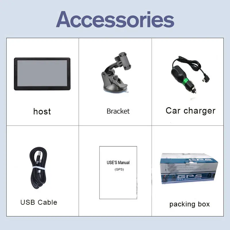Hot Sale 7 Inch HD Touch Screen Car Navigation GPS Device Universal 1200mAh Vehicle GPS Tracker