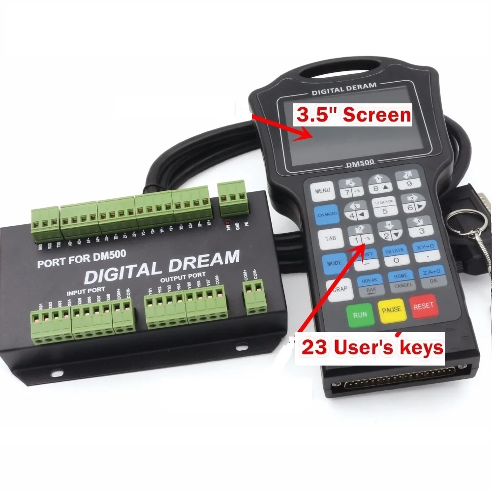 Digital Dream CNC Controller Kit DM500 4Axis CNC Handheld Controller G Code CAD/CAM Support USB Flash Disk For Wood CNC Machine