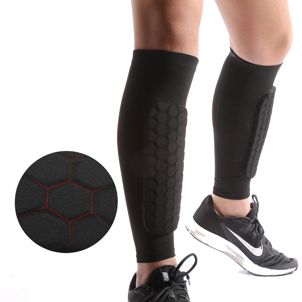 Hot Sell Colorful Sports Fitness Leg Protector Compression Calf Sleeves Brace Honeycomb anti-collision Calf Support