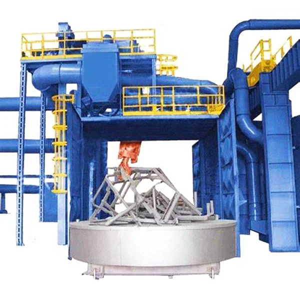 Q76 rotary table / barrel shot blasting machine for spring
