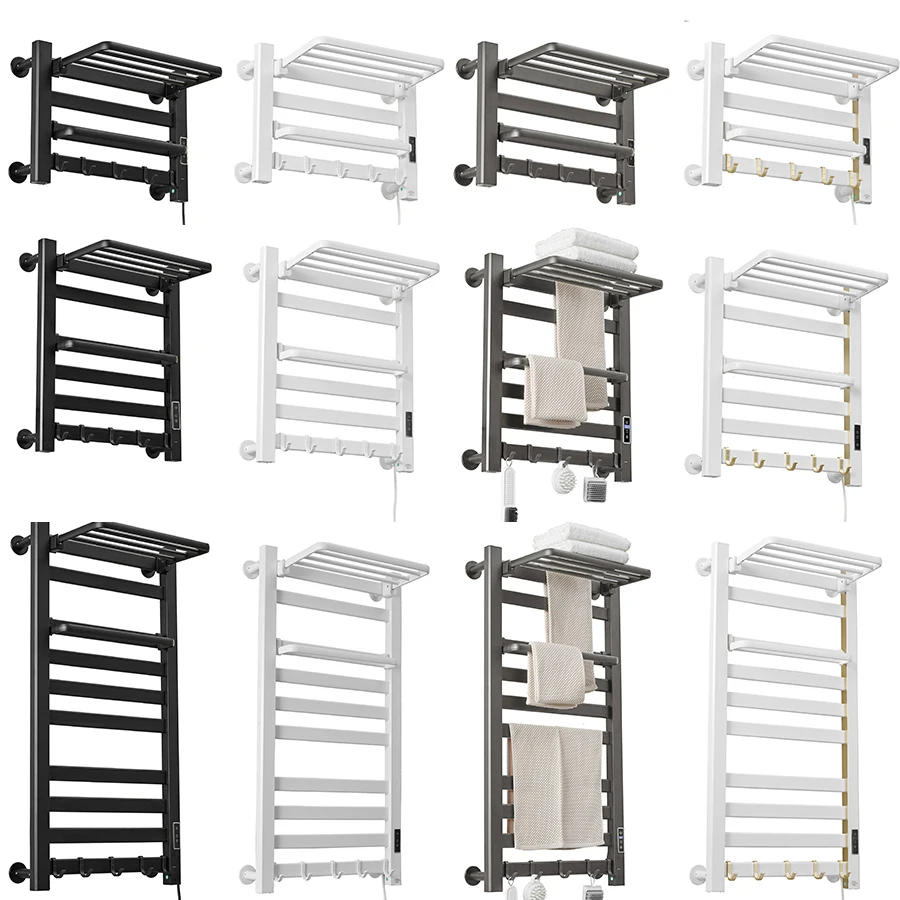 Hot selling bathroom wall mounted electric radiator, black gun, gray heating towel heater rack, heating towel guide rail
