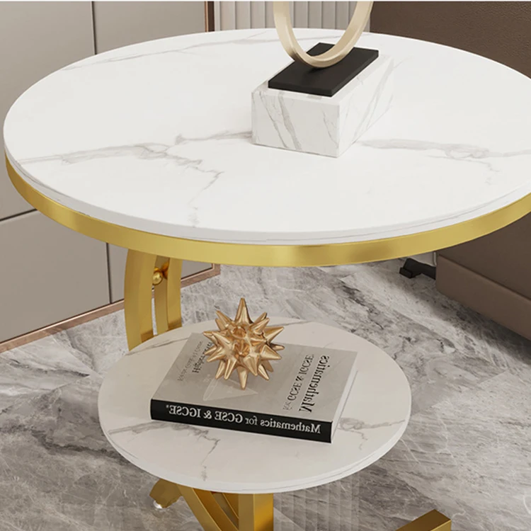Coffee Table White Book Bed Bedside Small End Sofa Accent Side Set Gold Living Room Furniture Modern Luxury Marble Coffee Table