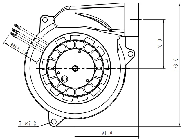Hot Air Exhaust Blower Centrifugal Blower Fan OEM,ODM Brushless Dc Motor Grey Small Size Industrial Ventilation 24 VDC Black &