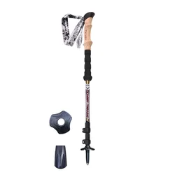 High Quality Alpenstock Telescopic Ultra Light 99% Carbon Fiber Trekking Poles Walking Hiking Sticks With Cork Handle