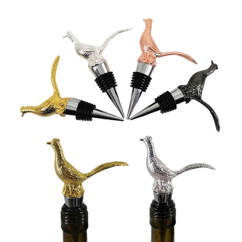 Creative Pheasant Bottle Stopper Customized Zinc Alloy Pheasant Wine Plug For Bar Party Home