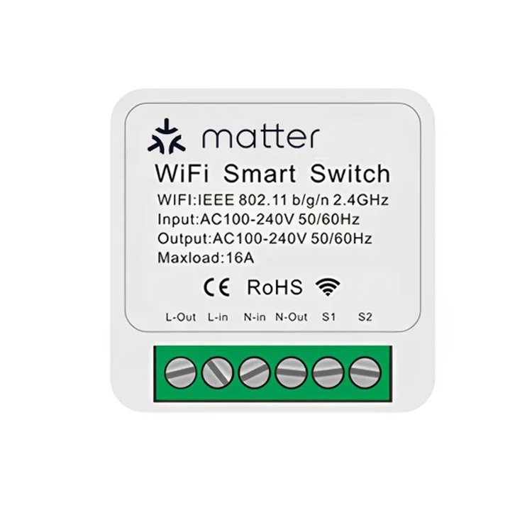 Matter Smart Home  Apple Homekit Alexa Google Smarthings supported 16A 2 Way DIY Timer WiFi Breaker Matter Smart Switch On Off