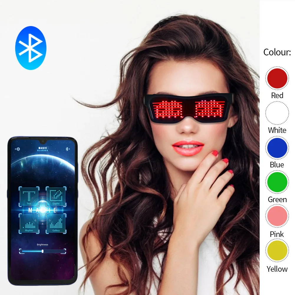 USB Charging Glasses App Control 22 Lamp Beads Led Glasses for Bar Parties