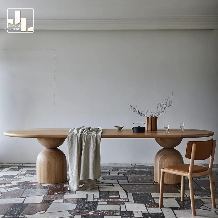 Modern Simple Design Hotel Restaurant Dining Table Set Wood Round Dining Table Set Nordic Wood 8 Seater Table Furniture