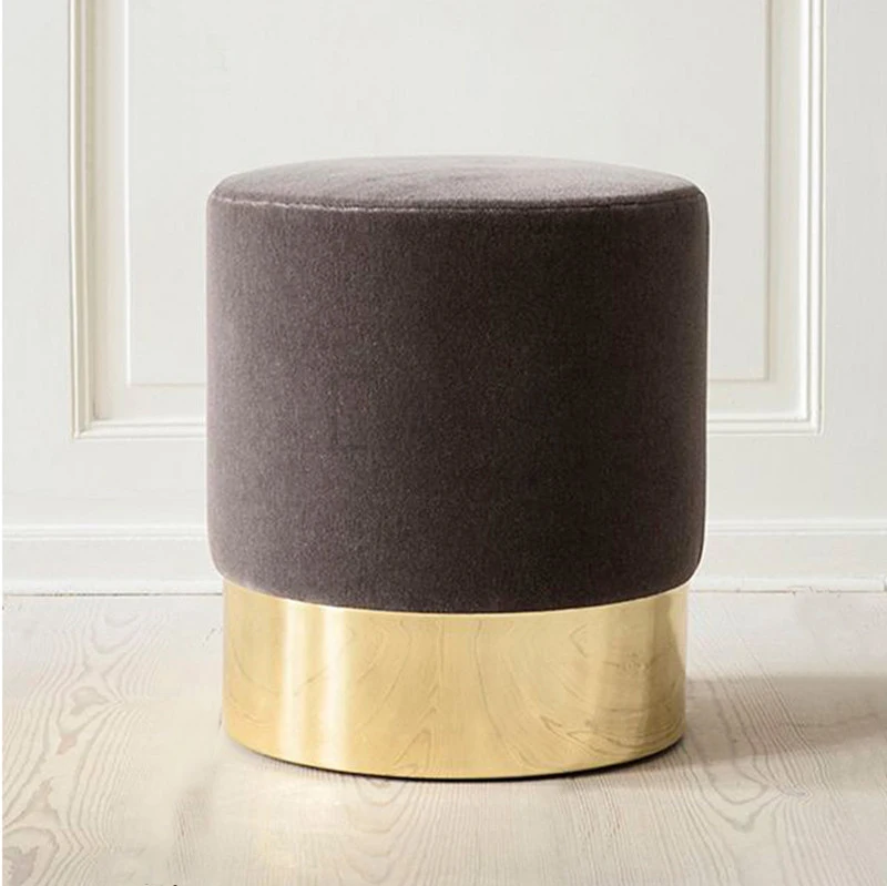 
living room round footstool sofa Makeup stools velvet ottoman pouf wholesale 