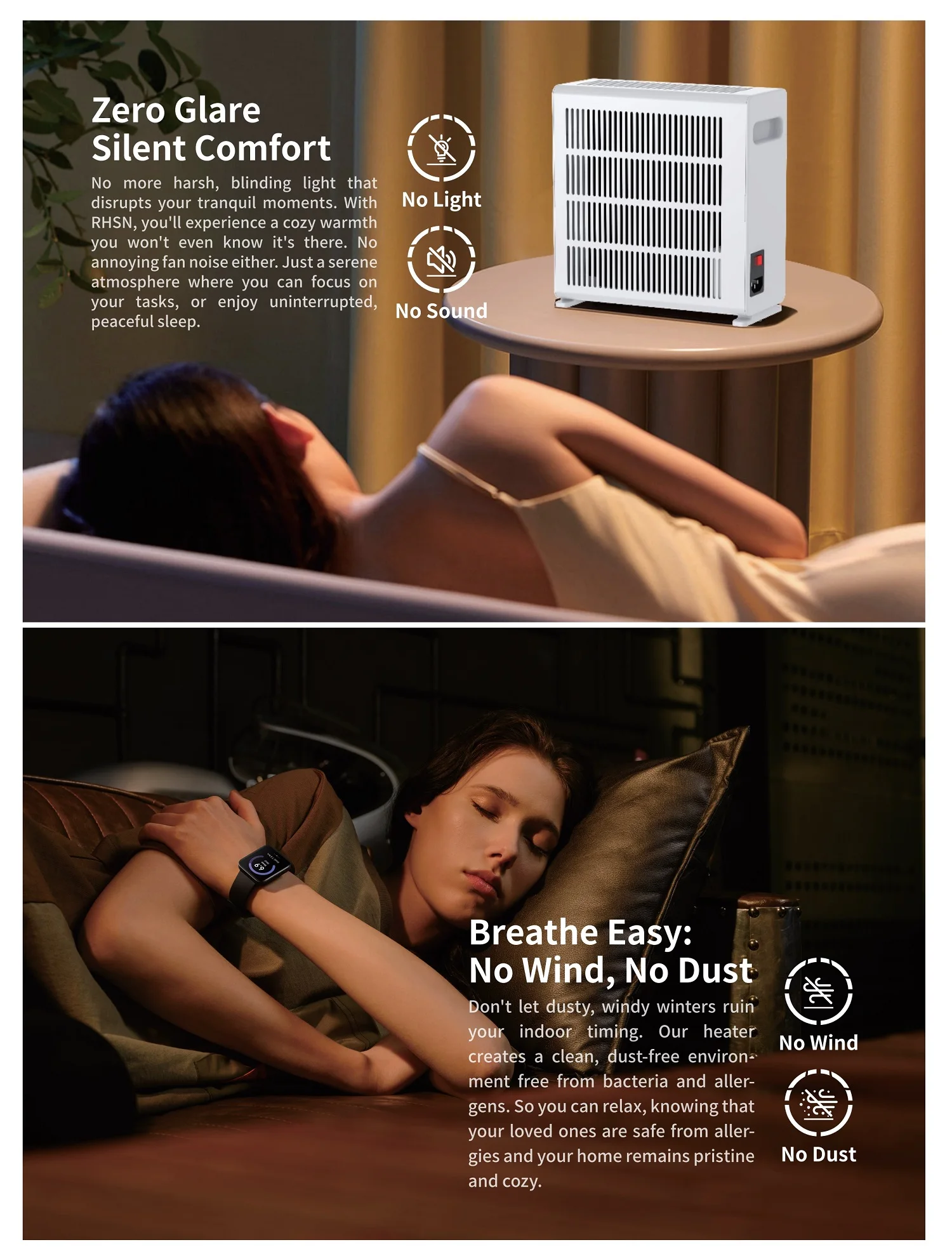 Modern Design Banishe the Chill Super Quiet Thin Film Radiant Heating Far infrared 500W Panel electric heater VS Graphene Heater