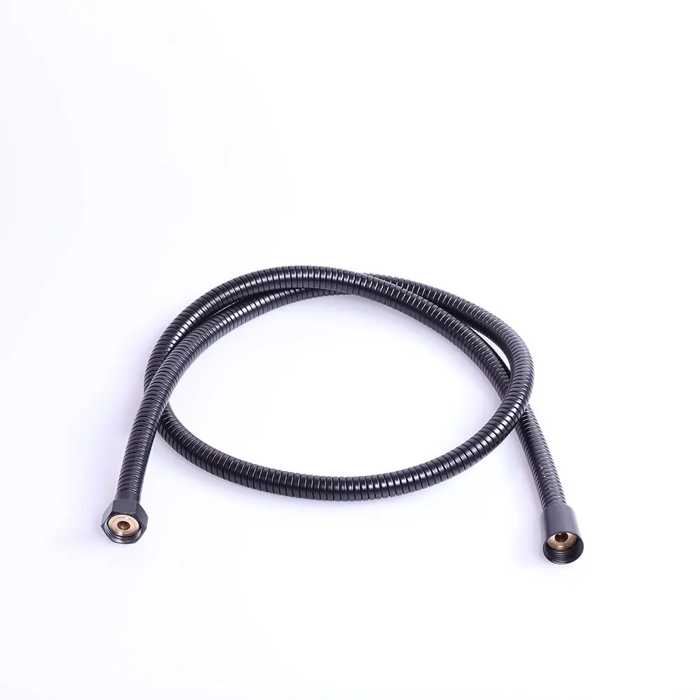 
2.5 inch flexible pvc shower hose black anti-twist stainless steel shower hose with brass nut 