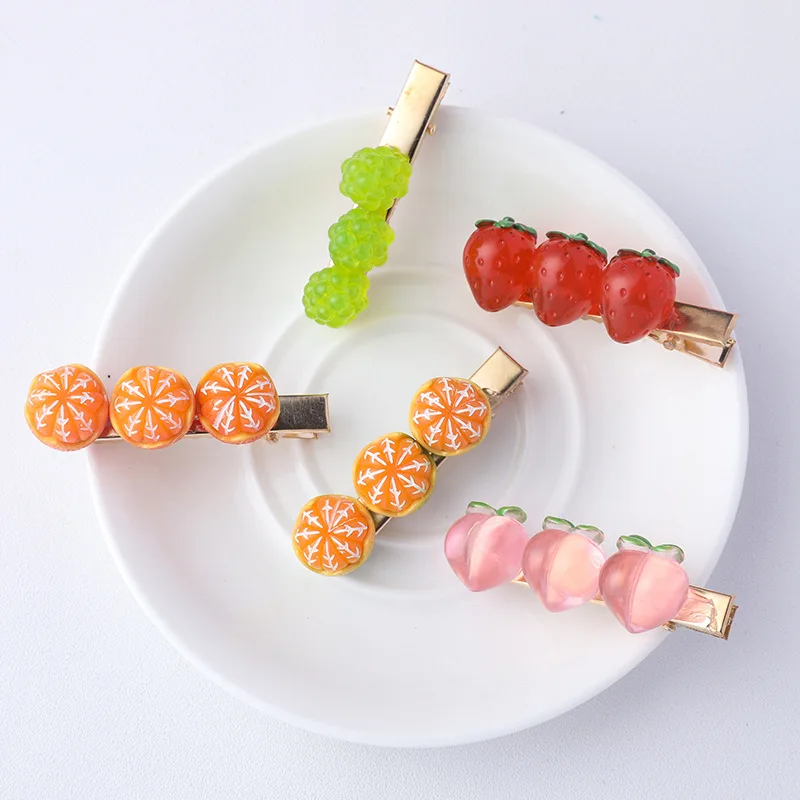 lovely transparent fruit Hair Clip for little kids