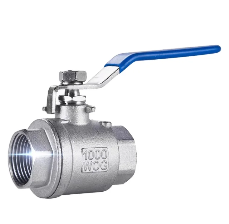 KQ Wenzhou Sanitary Stainless Steel 304 316 1 1/2 Inch Dn25 2 Piece 2pcs Two Piece Female Thread 1000 Wog Ball Valve