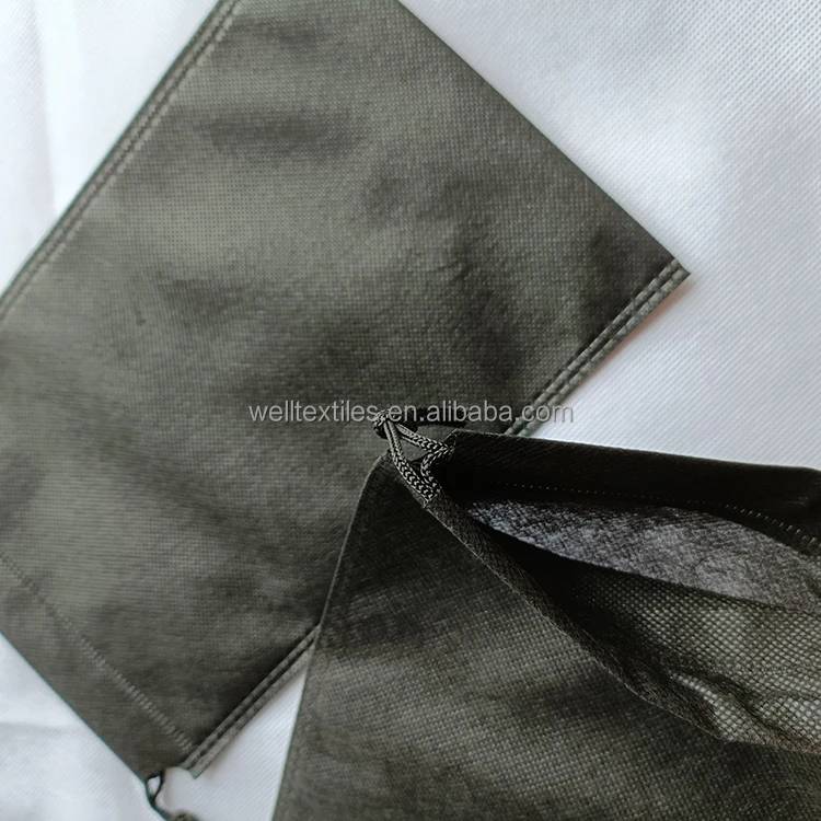 Eco-friendly reusable dust bag spunbonded non woven storage bag black drawstring nonwoven bags