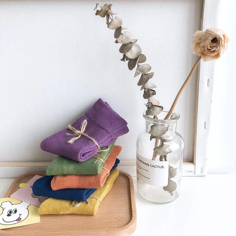 Детские Базовые носки Bonypony разных цветов на возраст 1-12 лет, Детские бесшовные цветные носки из чесаного хлопка, Чжэцзян