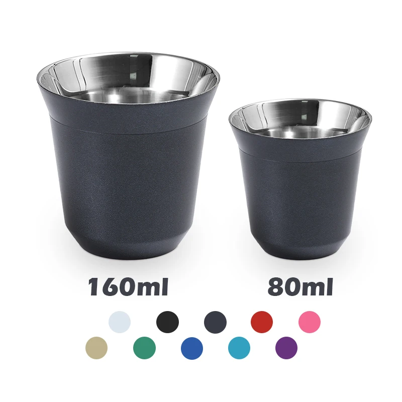 Factory colorful custom made 80ml 160ml travel mug Stainless steel double wall Italy Espresso coffee Cup Thermal cup