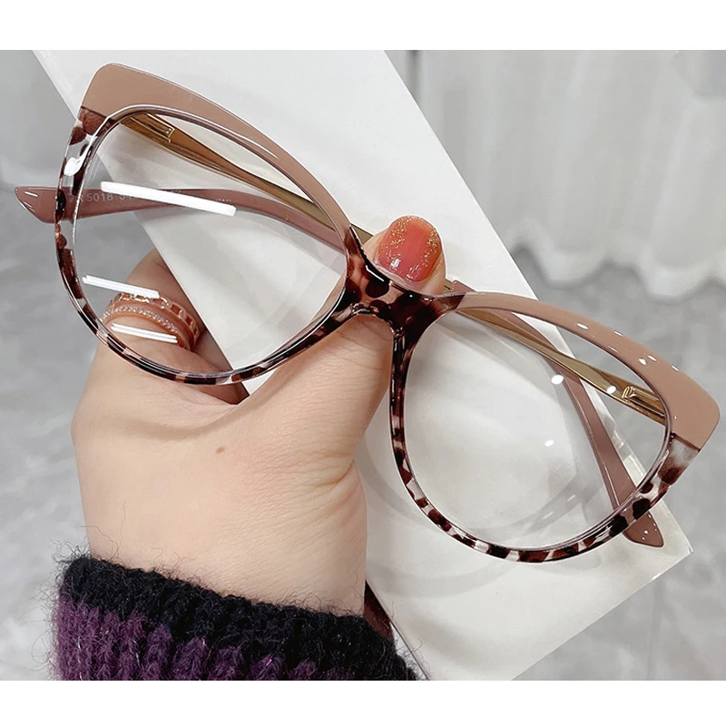 2024 Custom Logo Fashion Womens Cat Eye TR90 Anti Blue Light Blocking Eyeglasses Glasses Optical Frame Gafas