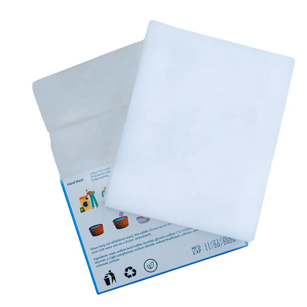 OEM Enzymatic Laundry Detergent Strip Cleaner Custom Mountain Morning Scent Laundry Detergent Sheets Fabric Softener