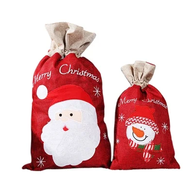 2021 Wholesale Customized canvas Large Christmas Santa Sack for Christmas Presents Candy Bag