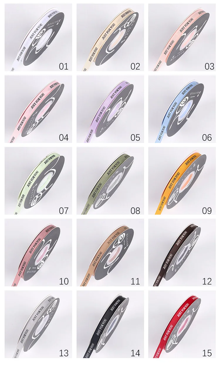 High Quality Custom Logo Just You Bouquet Ribbon Colorful Polyester Satin Ribbon For Gift Packaging