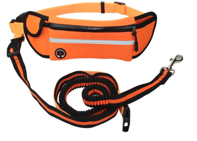 budgee Waterproof elastic with pocket nylon rope hands free adjustable retractable dog  leash