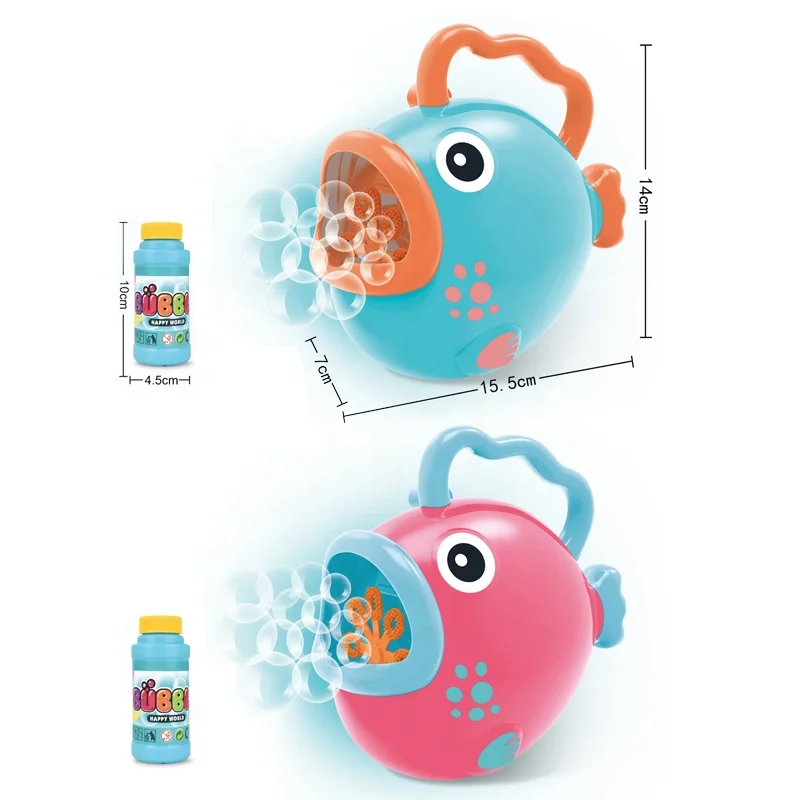 Outdoor Indoor Games Kids Toys Cartoon Fish Bubble Machine Bubbles Blower