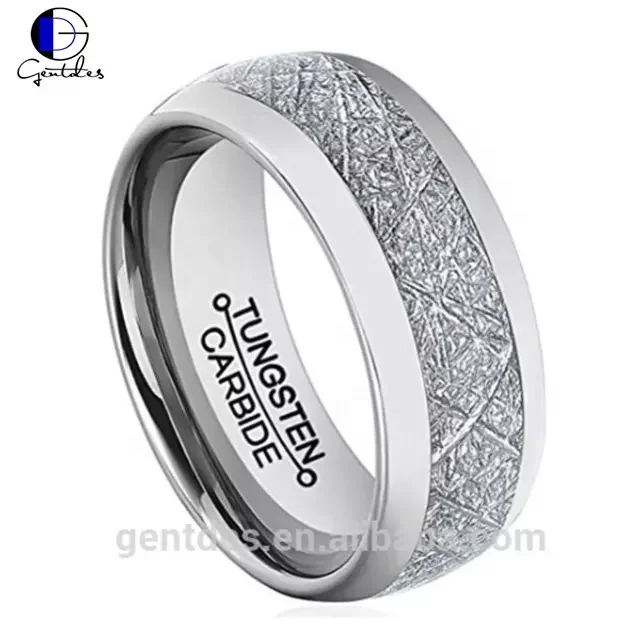 Gentdes Jewelry Wholesale Tungsten Rings Personalized Comfort Fit High Polished Wedding Rings Custom Silver Foil Ring For Men