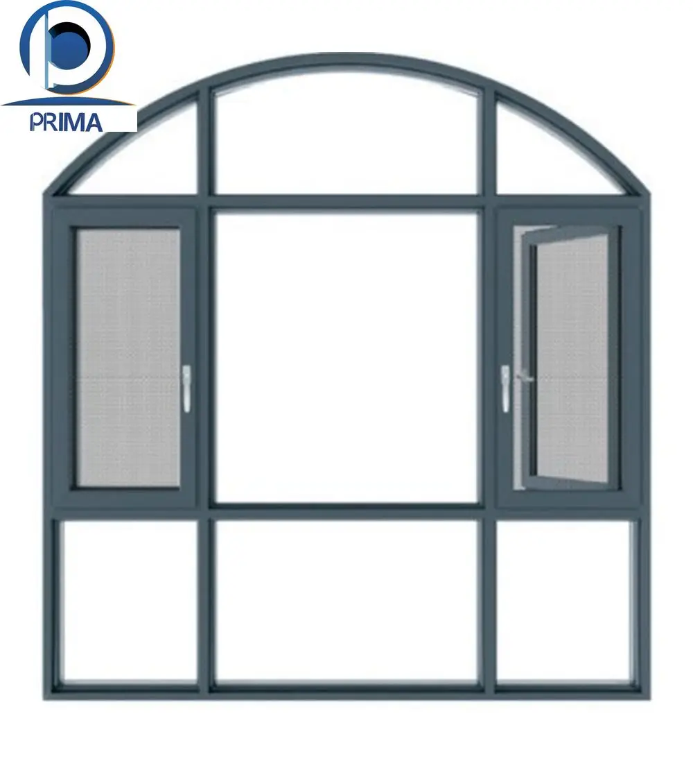 Prima industry Aluminium swing windows and door design usa white  triple sliding balcony swing window with sash