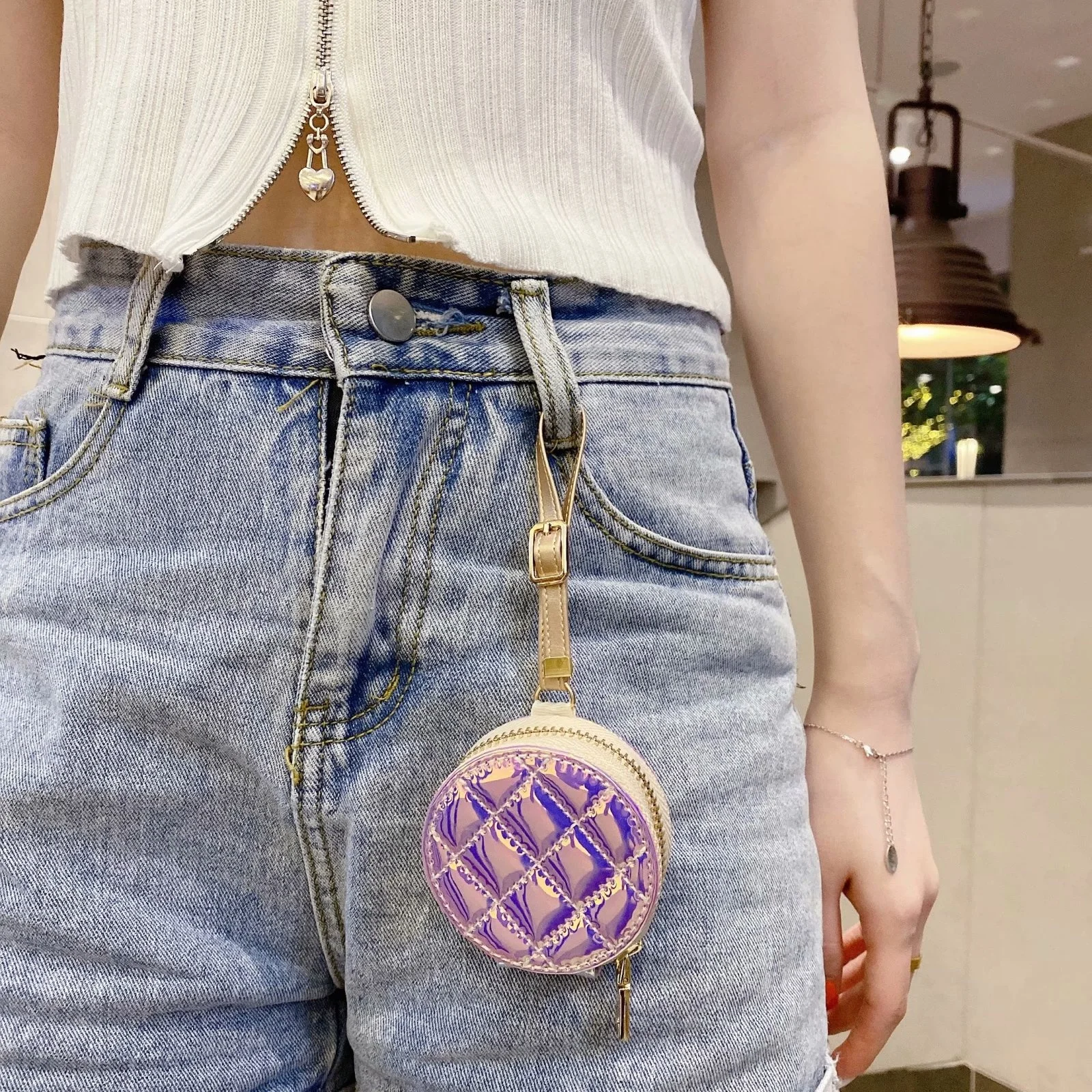 2020 new design Lipstick bag  pu leather Round bag Luxury  Design for AirPod Pro Case Cover Protective for Airpods Case