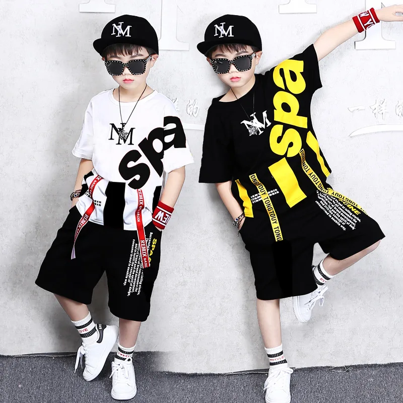 Hot Summer Boys Boutique Clothing Boys Clothes Short Sleeve 2 pice suit Kids Clothes cool movement Sets
